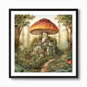 Whimsical Kids Fairy Forest Mushroom Home Art Print Art Print