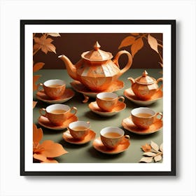 Teapot And Teacups 1 Art Print