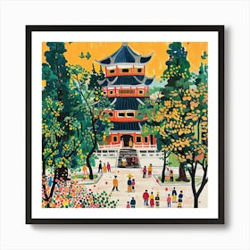 Kids Travel Illustration Xian 2 Art Print