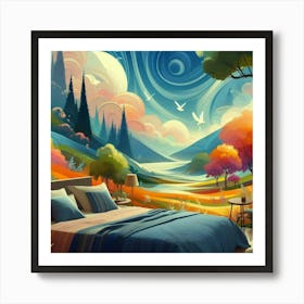 Landscape Bedroom Wall Mural Art Print