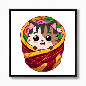 Cat In A WrapBurrito Affiche