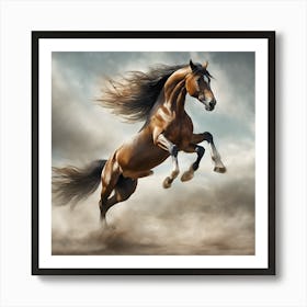 Horse Galloping In The Dust Art Print