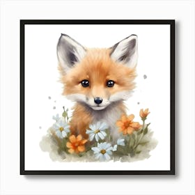 Cute Fox Painting Art Print