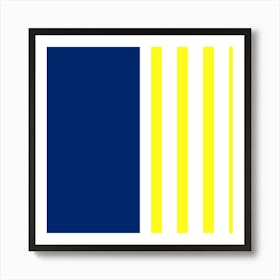 Blue And Yellow Stripes Art Print
