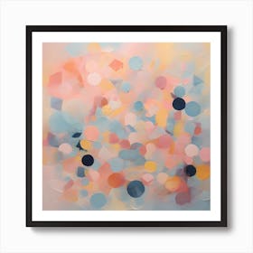 Geometric shapes in soft pastel tones, optimistic painting Art Print