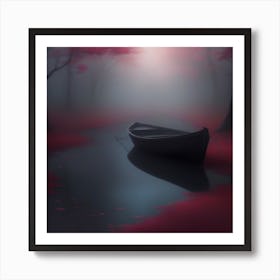 Boat In The Fog Art Print