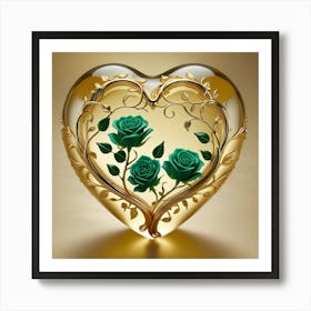 Heart With Roses Art Print