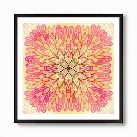 Hand Drawn Floral Mandala 10 Art Print