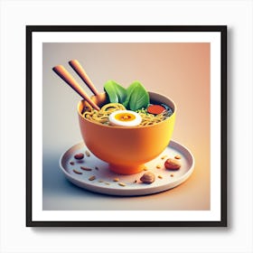 Asian Noodle Soup Art Print