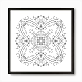 Ornamental Coloring Book Page Art Print