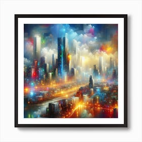 Futuristic Cityscape 1 Art Print