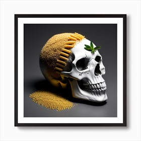 Skull With Seeds Art Print