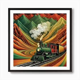 Train On The Tracks 1 Art Print