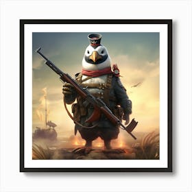 Pigeon In Uniform Art Print