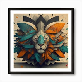 Iconic Medal -Lion Art Print