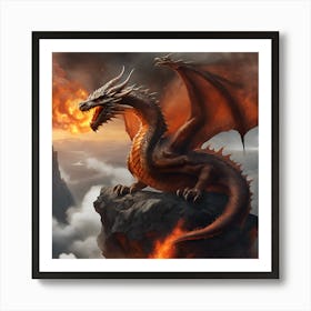 Dragon In Flames 3 Art Print