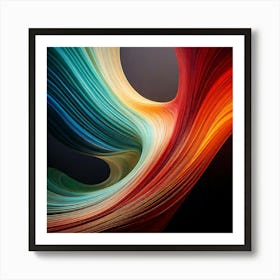 Firefly Symphony, Curves, Abstract, Flowing, Dynamic, Graceful, Elegant, Artistic, Fluid, Wavy, Harm (3) Art Print