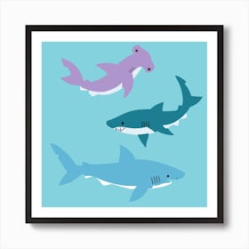 Sharks 2 Art Print