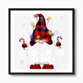 The Cool Mom Gnome Buffalo Plaid Christmas Tree Light Funny Art Print