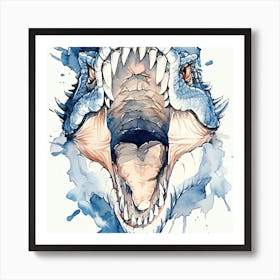 T-Rex Dinosaur Attack Open Mouth Art Print