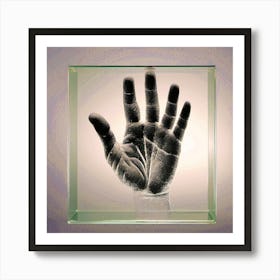 Handprint In Glass Art Print