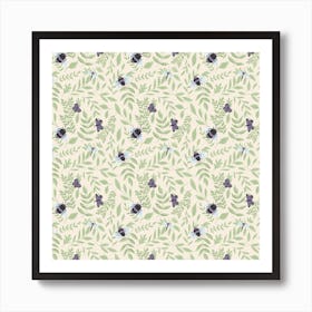 Leaves And Bees Art Print