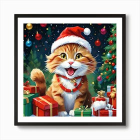 happy cat Art Print