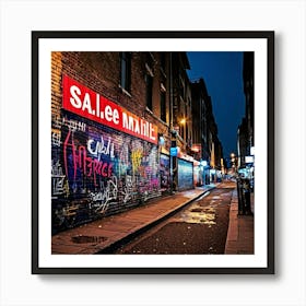 Saleem International Marable Wrote The Wall Of Street Simple In English Art Print