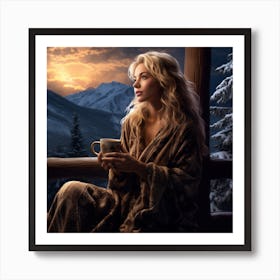 Woman In A Fur Coat Art Print