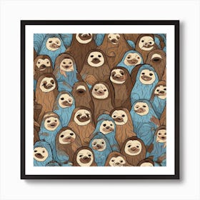 Pattern Inspired By Sloths  Art Print