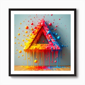 Triangle With Paint Splashes Art Print