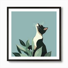 Cat In The Leaves 5 Art Print