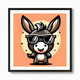 Donkey In Sunglasses Art Print