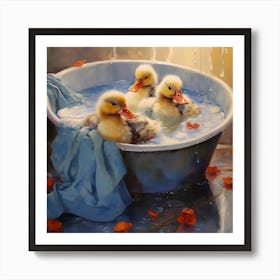 Fluffy Ducks In A Tub2 Art Print