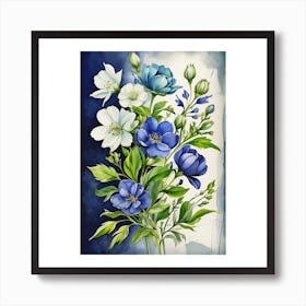 Blue Flowers Art Print