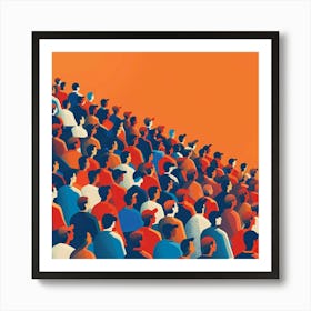 A Stadium Crowd Minimal Illustration 1718675002 3 Art Print