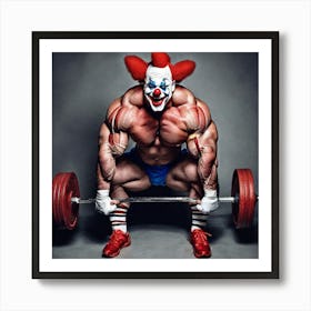 Clown Bodybuilder 3 Art Print