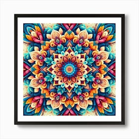 Flowers Mandala 2 Art Print