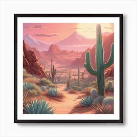 Desert Landscape soft Expressions Landscape Art Print