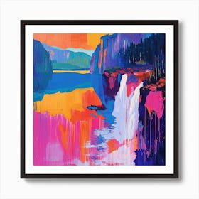 Colourful Abstract Plitvice Lakes National Park Croatia 1 Art Print