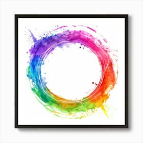 Rainbow Circle Frame Art Print