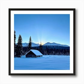 A Serene Polar Wilderness At Sunset Where The Gradient Of An Ethereal Blue Sky Clashes With The Coo (1) Art Print