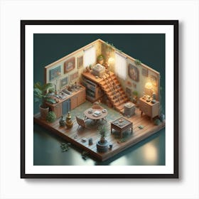 Isometric Art, house deream 3d 3 Art Print