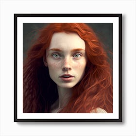 Girl With Red Hair Art Print