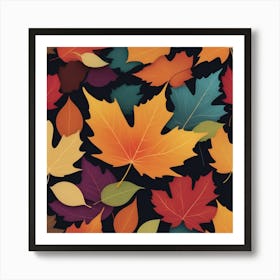 Autumn's Symphony of Leaves 6 Art Print