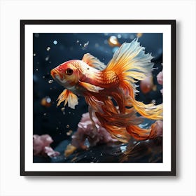 Betta Fish In Water Art Print