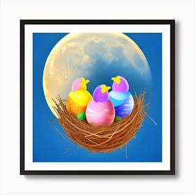Easter Eggs In A Nest 80 Art Print