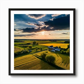 Drone Rural Farm Field Aerial Land Agricultural Crop Countryside Environment Agriculture (11) Art Print