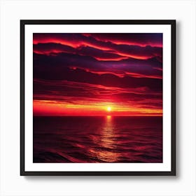 Sunset Over The Ocean 43 Art Print