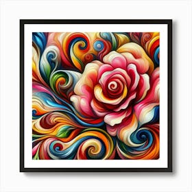 Colorful Rose 1 Art Print